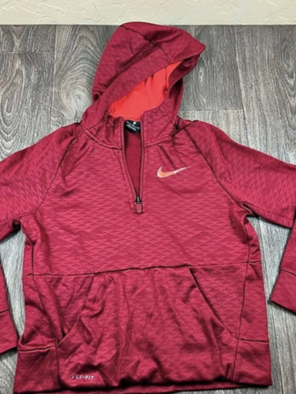 Nike Dri-FIT Half-Zip Hooded Pullover Women's Ski Jacket Medium Red